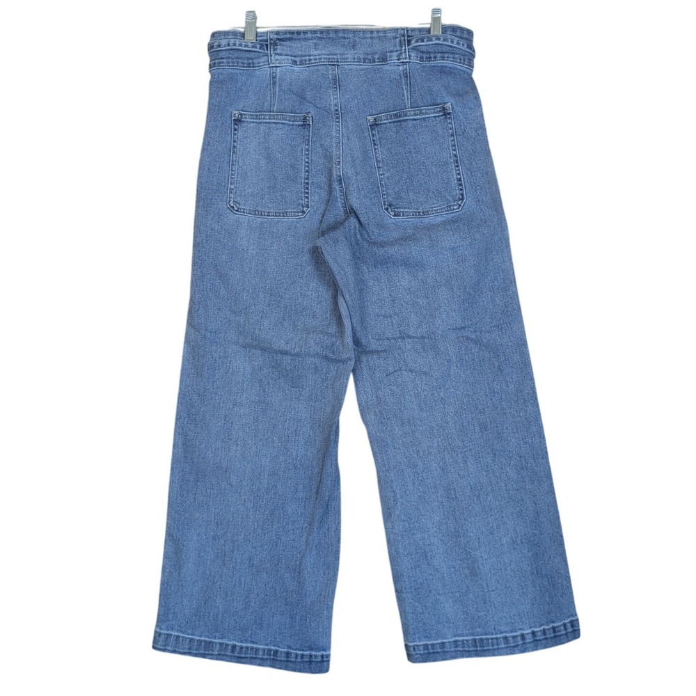 Hudson Los Angeles Denim Wide Leg Jeans High Rise Tie Waist Women's 10 - Picture 3 of 8
